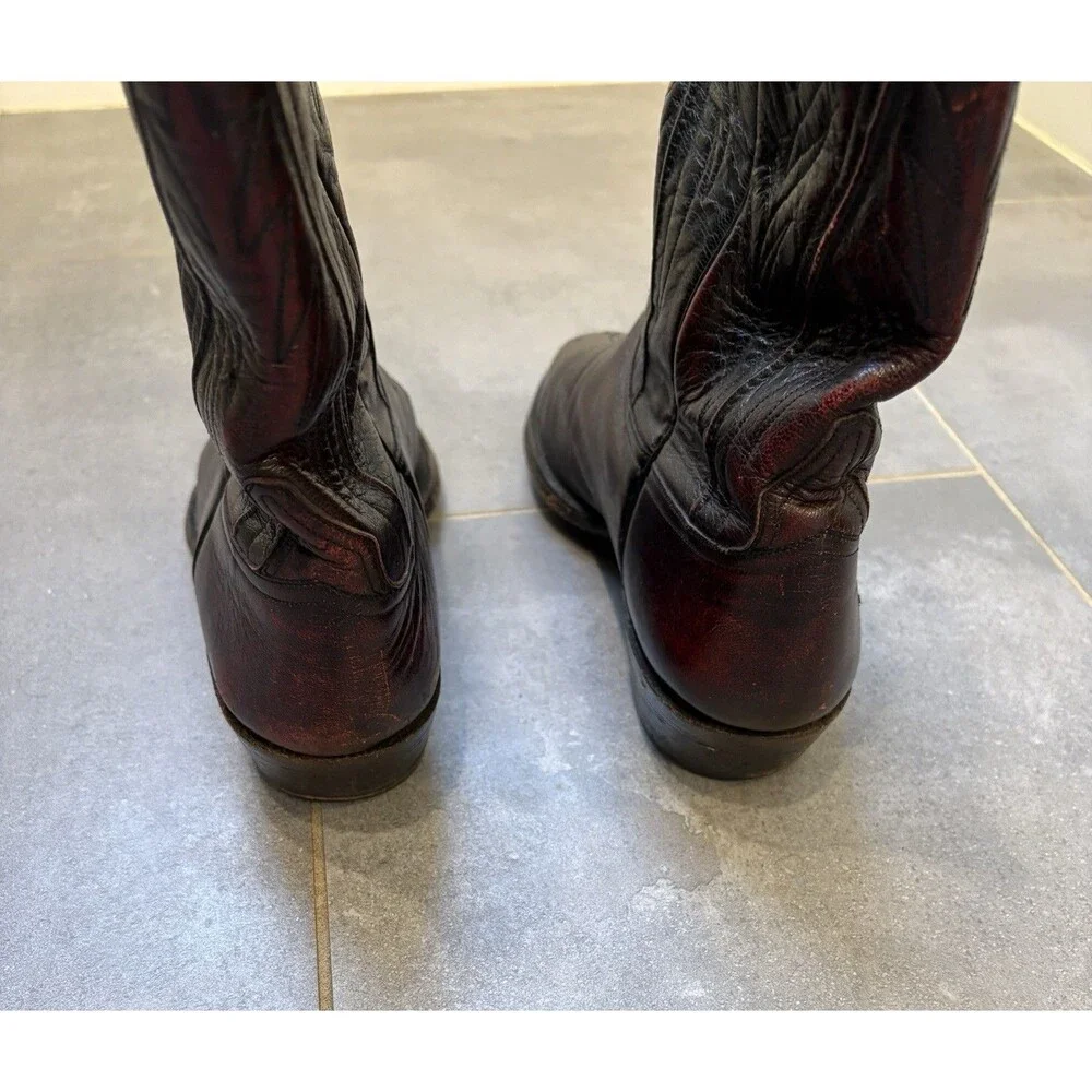 Lucchese Classics Men’s Handmade Black Cherry Western Cowboy Boots Size 9 D